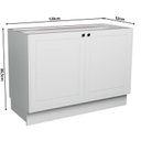 Ver imagem 6 de Bancada Ilha 138cm Cozinha Évora Branco Ártico/Carvalho Nature