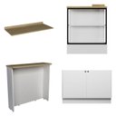 Ver imagem 2 de Bancada Ilha 138cm Cozinha Évora Branco Ártico/Carvalho Nature