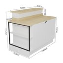 Ver imagem 3 de Bancada Ilha 138cm Cozinha Évora Branco Ártico/Carvalho Nature