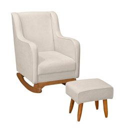 Poltrona de Amamentação Balanço com Puff Bouclê Aquila - 3