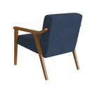 Ver imagem 5 de Poltrona Decorativa Madeira Maciça Jequitibá Assento com Persintas Elásticas e Algodão Flavia Nogueira/Azul