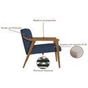 Ver imagem 4 de Poltrona Decorativa Madeira Maciça Jequitibá Assento com Persintas Elásticas e Algodão Flavia Nogueira/Azul