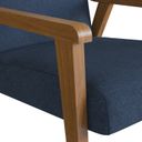 Ver imagem 7 de Poltrona Decorativa Madeira Maciça Jequitibá Assento com Persintas Elásticas e Algodão Flavia Nogueira/Azul