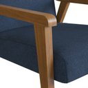 Ver imagem 7 de Poltrona Decorativa Madeira Maciça Jequitibá Assento com Persintas Elásticas e Algodão Flavia Nogueira/Azul