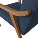 Ver imagem 6 de Poltrona Decorativa Madeira Maciça Jequitibá Assento com Persintas Elásticas e Algodão Flavia Nogueira/Azul