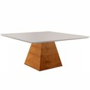 Ver imagem 1 de Mesa de Jantar Quadrada com Base Pirâmide - Velvet-1,50 x 1,50 metros - Requinte Salas