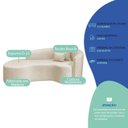 Ver imagem 7 de Recamier Curvo Orgânico 200cm 3 Lugares Lado Esquerdo para Sala de Estar Bouclé Londres Bege