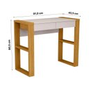 Ver imagem 2 de Escrivaninha Mesa Escritório 100% Brisa 2 Gavetas 91cm Carvalho Ouro E Off White