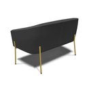 Ver imagem 4 de Sofá Namoradeira e 2 Poltronas Pé de Ferro Dourado Stella Corino D03 - D'Rossi Preto
