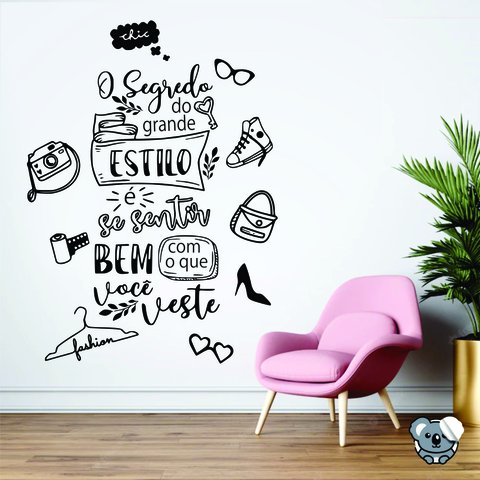 Adesivo de Parede Frase O Segredo do Grande Estilo