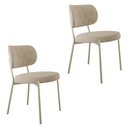 Ver imagem 2 de Conjunto 02 Cadeiras de Jantar Blake Tecido Boucle Est.Champanhe