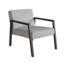 Ver imagem 2 de Poltrona Decorativa Madeira Maciça Jequitibá Assento com Persintas Slim Preto Cinza Claro