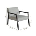 Ver imagem 3 de Poltrona Decorativa Madeira Maciça Jequitibá Assento com Persintas Slim Preto Cinza Claro