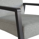 Ver imagem 6 de Poltrona Decorativa Madeira Maciça Jequitibá Assento com Persintas Slim Preto Cinza Claro