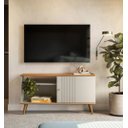 Ver imagem 1 de Rack para TV até 50 Polegadas MDF 120cm Rubi Branco Nature/Off White