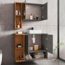 Ver imagem 5 de Gabinete Armário para Banheiro 70 Cm com Espelheira e Cuba Titanium Naturalle Isla Shop Jm