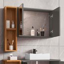 Ver imagem 7 de Gabinete Armário para Banheiro 70 Cm com Espelheira e Cuba Titanium Naturalle Isla Shop Jm
