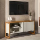 Ver imagem 1 de Rack para TV até 55 Polegadas MDF 141cm Gold Branco