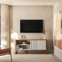 Ver mais imagens de Rack para TV até 55 Polegadas MDF 141cm Gold Branco