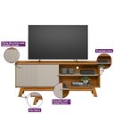 Ver imagem 7 de Rack para TV até 65 Polegadas MDF 160cm Aurum Marrom