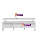 Ver imagem 5 de Rack para TV até 70 Polegadas MDF 180cm Portas de Correr Esmeralda Branco