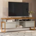 Ver imagem 1 de Rack para TV até 70 Polegadas MDF 180cm Portas de Correr Esmeralda Branco