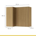 Ver imagem 3 de Armário Aéreo Modular de Canto Nesher Rainha Ripado Mdf 2 Portas Marrom