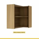 Ver imagem 2 de Armário Aéreo Modular de Canto Nesher Rainha Ripado Mdf 2 Portas Marrom