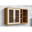 Ver imagem 1 de Armário de Geladeira P/ Cozinha Tempranillo C/ 2 Portas C/ Vidro Canelado Nicho e Adega 120cm