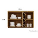 Ver imagem 3 de Armário de Geladeira P/ Cozinha Tempranillo C/ 2 Portas C/ Vidro Canelado Nicho e Adega 120cm