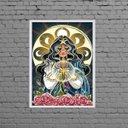 Ver imagem 1 de Quadro Decorativo Santa Sara Kali 45x34cm - com vidro:Madeira preta
