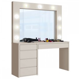 Camarim e Penteadeira Anne 5 Gavetas Off White - 2