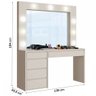 Camarim e Penteadeira Anne 5 Gavetas Off White - 3