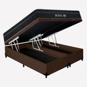 Ver imagem 1 de Kit Cama Box Baú King Bipartido Royal Air Molas Ensacadas Marrom Royal