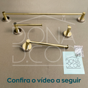 Ver imagem 6 de Kit Acessorios Dourado Brilhoso Jogo Banheiro Aço Inox 4 Peças Papeleira Cabide Suporte Porta Toalha