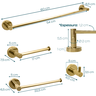 Kit Acessorios Dourado Brilhoso Jogo Banheiro Aço Inox 4 Peças Papeleira Cabide Suporte Porta Toalha - 5