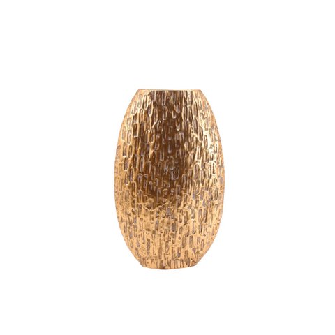 Vaso Decorativo de Chão Rústico Metal Dourado 60cm Cr0167 Btc