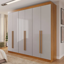 Ver imagem 2 de Guarda Roupa Casal Uberaba 6 Portas 4 Gavetas 100% Mdf Valverde Moveis Cinamomo/off White