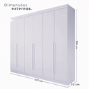 Ver imagem 3 de Guarda Roupa Casal Uberaba 6 Portas 4 Gavetas 100% Mdf Valverde Moveis Cinamomo/off White