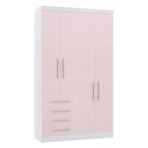 Guarda Roupa Modulado 134,50cm 4 Portas e 4 Gavetas Alpes Luciane Móveis