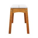 Ver imagem 4 de Banco 2 Lugares Áustria Madeira Maciça Assento Mdf Laqueado - Amêndoa/branco