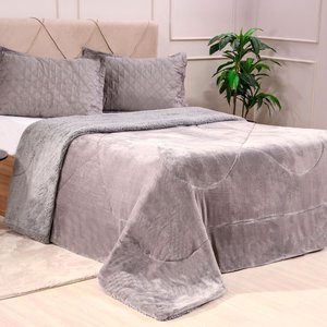 Edredom Sherpa Queen Dupla Face Fleece