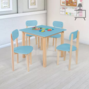 Ver imagem 2 de Conjunto Mesa Infantil com 4 Cadeiras Multicolorida:azul