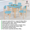 Conjunto Mesa Infantil com 4 Cadeiras Multicolorida:azul - 3