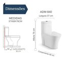 Ver imagem 3 de Vaso Sanitário Monobloco Assento Soft Close ADM840 Adamas Branco