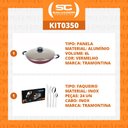 Ver imagem 2 de KIT - Panela WOK 6L Alumínio 36 cm Paris Vermelho + 1 Faqueiro Inox 24pç - Tramontina