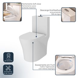 Vaso Sanitário Monobloco Assento Soft Close Adm854 Adamas - 12