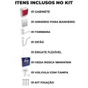 Ver imagem 2 de Gabinete 02 Portas Suspenso Banheiro Lavatório + Armário + Torneira + Engate Flexível + Veda Rosca