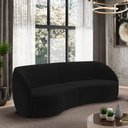 Ver imagem 1 de Sofá Decorativo Sala de Estar Bipartido 240cm Clarke Veludo Preto G45 - Gran Belo