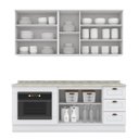 Ver imagem 2 de Cozinha Completa Americana 4 Peças com Balcão Forno de Embutir Branco - Móveis Henn